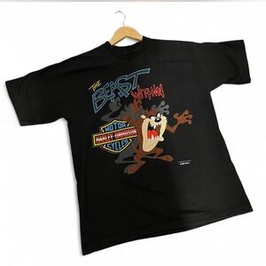 Vintage Harley-Davidson Black T-Shirt with Taz Graphic
